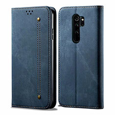 Custodia Portafoglio In stoffa con Supporto H01 per Xiaomi Redmi Note 8 Pro Blu