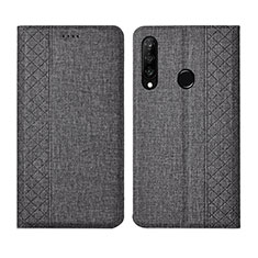 Custodia Portafoglio In stoffa con Supporto H02 per Huawei P30 Lite New Edition Grigio