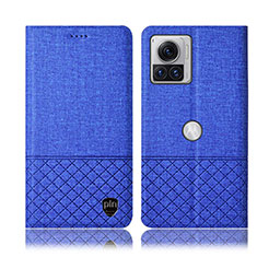 Custodia Portafoglio In stoffa con Supporto H12P per Motorola Moto Edge 30 Ultra 5G Blu