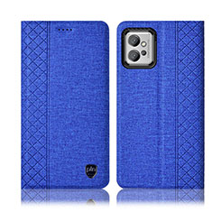 Custodia Portafoglio In stoffa con Supporto H12P per Motorola Moto G32 Blu