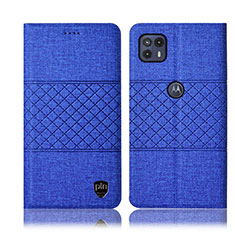Custodia Portafoglio In stoffa con Supporto H12P per Motorola Moto G50 5G Blu