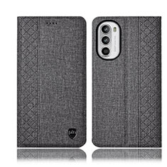 Custodia Portafoglio In stoffa con Supporto H12P per Motorola MOTO G52 Grigio