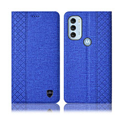 Custodia Portafoglio In stoffa con Supporto H12P per Motorola Moto G71 5G Blu