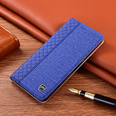 Custodia Portafoglio In stoffa con Supporto H12P per Samsung Galaxy A12 Nacho Blu
