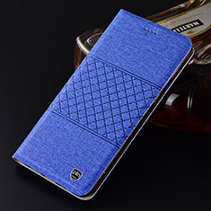 Custodia Portafoglio In stoffa con Supporto H12P per Samsung Galaxy A9 Star Lite Blu
