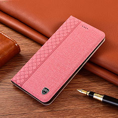 Custodia Portafoglio In stoffa con Supporto H12P per Samsung Galaxy F52 5G Rosa