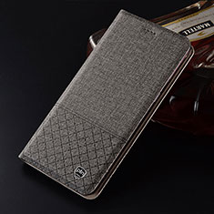 Custodia Portafoglio In stoffa con Supporto H12P per Samsung Galaxy Note 10 Lite Grigio