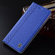 Custodia Portafoglio In stoffa con Supporto H12P per Samsung Galaxy S21 Ultra 5G Blu