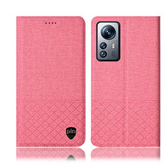 Custodia Portafoglio In stoffa con Supporto H12P per Xiaomi Mi 12 Lite 5G Rosa