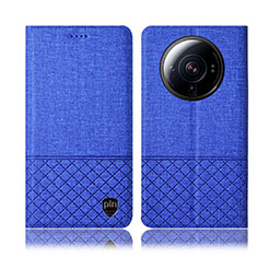 Custodia Portafoglio In stoffa con Supporto H12P per Xiaomi Mi 12 Ultra 5G Blu