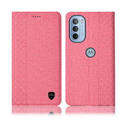 Custodia Portafoglio In stoffa con Supporto H13P per Motorola Moto G31 Rosa