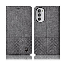 Custodia Portafoglio In stoffa con Supporto H13P per Motorola MOTO G52 Grigio