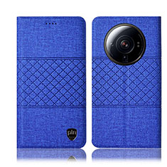 Custodia Portafoglio In stoffa con Supporto H13P per Xiaomi Mi 12 Ultra 5G Blu