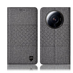 Custodia Portafoglio In stoffa con Supporto H13P per Xiaomi Mi 12 Ultra 5G Grigio