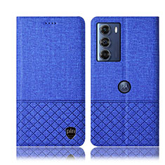 Custodia Portafoglio In stoffa con Supporto H14P per Motorola Moto Edge S30 5G Blu
