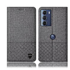 Custodia Portafoglio In stoffa con Supporto H14P per Motorola Moto Edge S30 5G Grigio