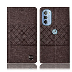 Custodia Portafoglio In stoffa con Supporto H14P per Motorola Moto G31 Marrone