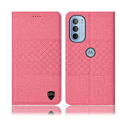 Custodia Portafoglio In stoffa con Supporto H14P per Motorola Moto G31 Rosa