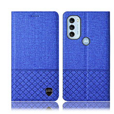 Custodia Portafoglio In stoffa con Supporto H14P per Motorola Moto G71 5G Blu