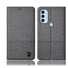 Custodia Portafoglio In stoffa con Supporto H14P per Motorola Moto G71 5G Grigio