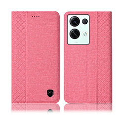 Custodia Portafoglio In stoffa con Supporto H14P per Oppo Reno8 Pro 5G Rosa