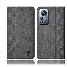 Custodia Portafoglio In stoffa con Supporto H14P per Xiaomi Mi 12 Lite 5G Grigio