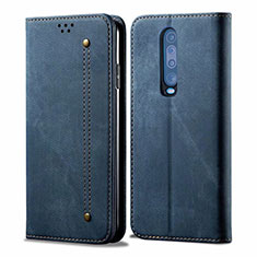 Custodia Portafoglio In stoffa con Supporto L02 per Xiaomi Redmi K30i 5G Blu