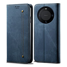 Custodia Portafoglio In stoffa con Supporto per Huawei Mate 60 Pro+ Plus Blu