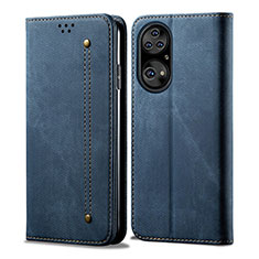 Custodia Portafoglio In stoffa con Supporto per Huawei P50 Pro Blu