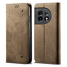 Custodia Portafoglio In stoffa con Supporto per OnePlus 11R 5G Khaki