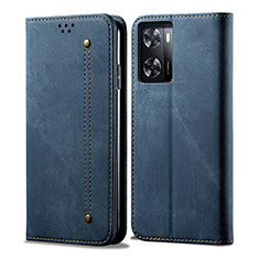 Custodia Portafoglio In stoffa con Supporto per OnePlus Nord N300 5G Blu