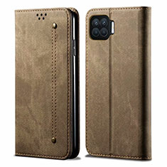 Custodia Portafoglio In stoffa con Supporto per Oppo F17 Khaki