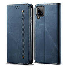 Custodia Portafoglio In stoffa con Supporto per Samsung Galaxy A12 Nacho Blu