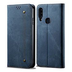 Custodia Portafoglio In stoffa con Supporto per Samsung Galaxy A20s Blu