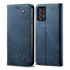 Custodia Portafoglio In stoffa con Supporto per Samsung Galaxy A33 5G Blu