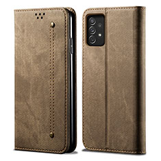 Custodia Portafoglio In stoffa con Supporto per Samsung Galaxy A52s 5G Khaki