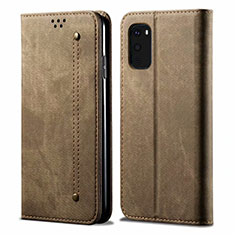 Custodia Portafoglio In stoffa con Supporto per Samsung Galaxy S20 Lite 5G Khaki