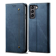 Custodia Portafoglio In stoffa con Supporto per Samsung Galaxy S21 FE 5G Blu