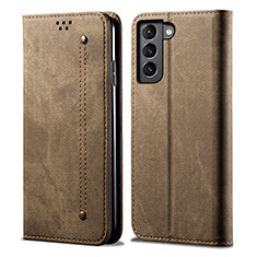 Custodia Portafoglio In stoffa con Supporto per Samsung Galaxy S22 Plus 5G Khaki