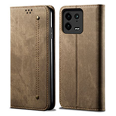 Custodia Portafoglio In stoffa con Supporto per Xiaomi Mi 13 Pro 5G Khaki