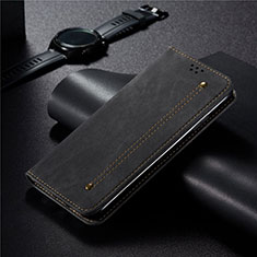Custodia Portafoglio In stoffa con Supporto per Xiaomi Redmi 10X 5G Nero