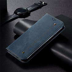 Custodia Portafoglio In stoffa con Supporto per Xiaomi Redmi 10X Pro 5G Blu
