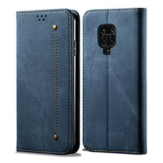 Custodia Portafoglio In stoffa con Supporto per Xiaomi Redmi Note 9 Pro Blu