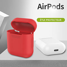 Custodia Portatile con Moschettone per AirPods Custodia di Ricarica A03 Rosso