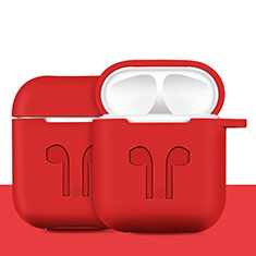 Custodia Portatile con Moschettone per AirPods Custodia di Ricarica A04 Rosso