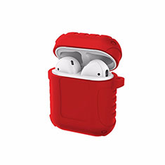 Custodia Portatile con Moschettone per AirPods Custodia di Ricarica C06 Rosso