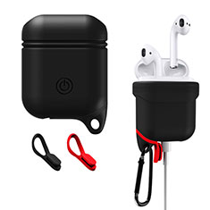 Custodia Portatile con Moschettone per AirPods Custodia di Ricarica Z02 Nero