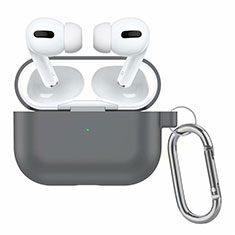 Custodia Portatile con Moschettone per AirPods Pro Custodia di Ricarica Grigio