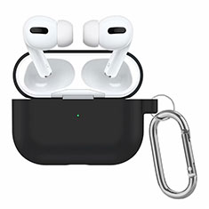 Custodia Portatile con Moschettone per AirPods Pro Custodia di Ricarica Nero