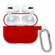 Custodia Portatile con Moschettone per AirPods Pro Custodia di Ricarica Rosso